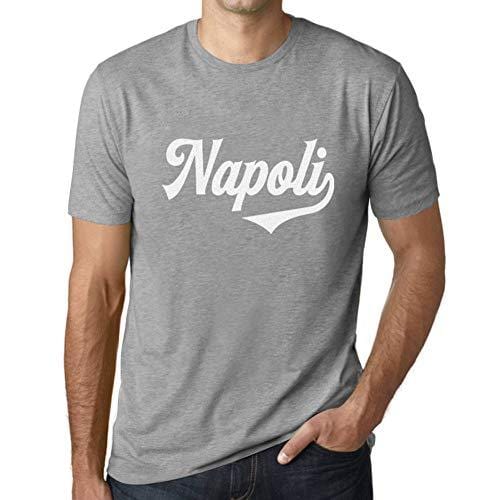 Ultrabasic - Homme T-Shirt Graphique Napoli Gris Chiné