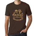 Ultrabasic - Homme T-Shirt Graphique The Desert is Calling Chocolat