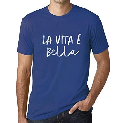 Ultrabasic - Homme T-Shirt Graphique La Vita e Bella Royal