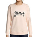 Ultrabasic - Femme Imprimé Graphique Sweat-Shirt Chapeau de Père Noël Pull de Noel Idées Cadeaux Rose Crémeux
