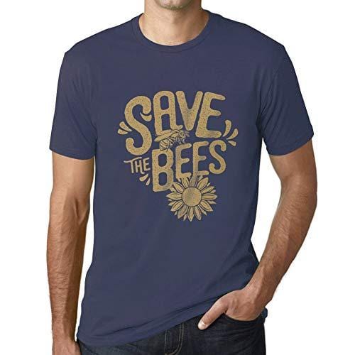 Ultrabasic - Herren T-Shirt Graphique Save The Bees Denim