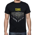 Ultrabasic - Homme T-Shirt Graphique J'aime Texas Lumières Noir Profond