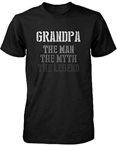 Men's T-shirt The Man Myth Legend Grandpa Gift for Grandfather Tshirt Black