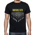 Ultrabasic - Homme T-Shirt Graphique J'aime Kansas City Lumières Noir Profond