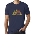 Ultrabasic - Homme Graphique Montagne Rétro Écran Impression de Lettre Tee Shirt Cadeau French Marine