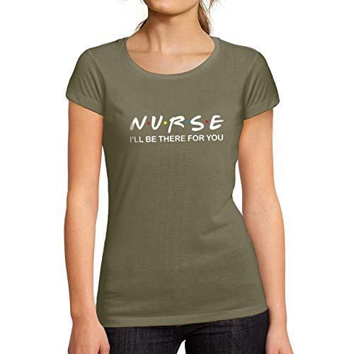 Ultrabasic - Femme Graphique Nurse T-Shirt Cadeau Tee Détendu Mode Kaki