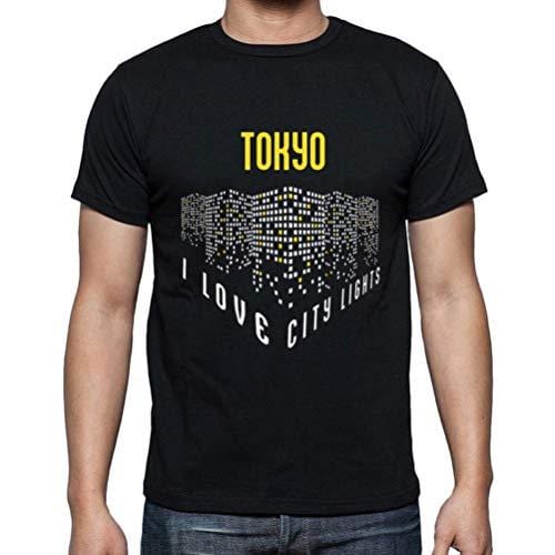 Ultrabasic - Homme T-Shirt Graphique J'aime Tokyo Lumières Noir Profond