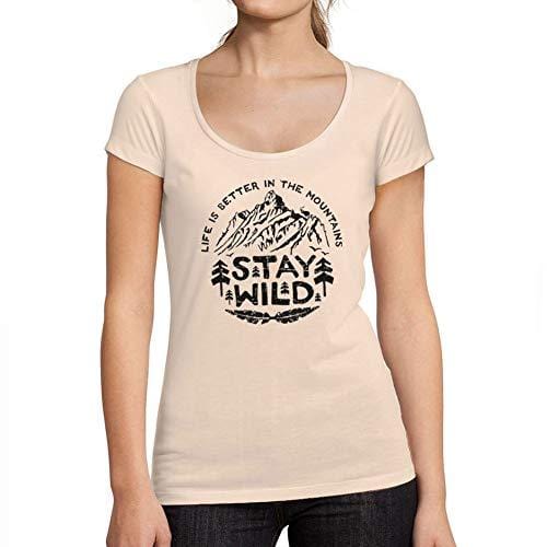 Ultrabasic - T-Shirt für Damen mit rundem Dekolleté Stay Wild Rose Crémeux