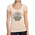 Ultrabasic - Tee-Shirt Femme col Rond Décolleté Stay Wild Rose Crémeux