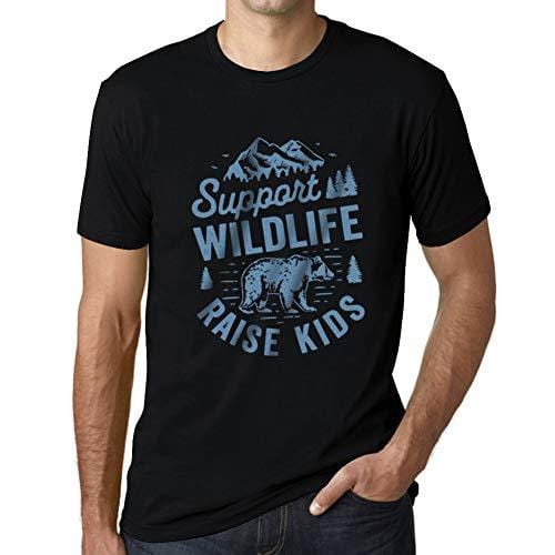 Ultrabasic - Herren T-Shirt Graphique Support Wildlife Noir Profond