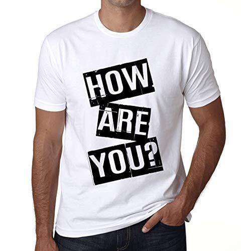 Ultrabasic - Homme T-Shirt Graphique How are You T-Shirt Cadeau Lettre d'impression Blanc