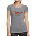 Ultrabasic - Femme Graphique Maman d'amour Imprimé des Lettres T-Shirt Gris Chiné
