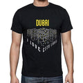 Ultrabasic - Homme T-Shirt Graphique J'aime Dubai Lumières Noir Profond