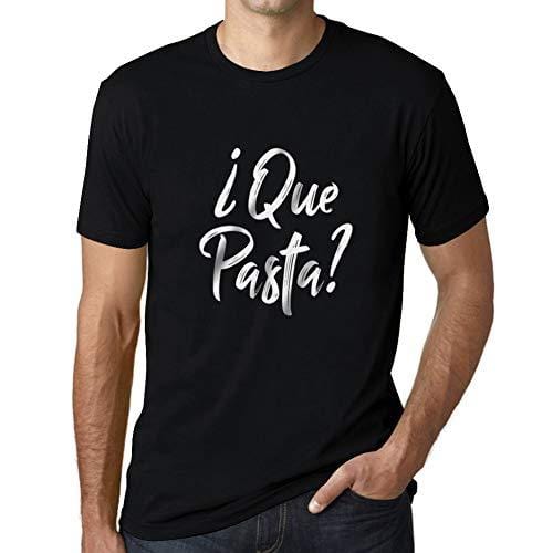 Ultrabasic - Homme Graphique Que Pasta T-Shirt Imprimé Lettres Noir Profond