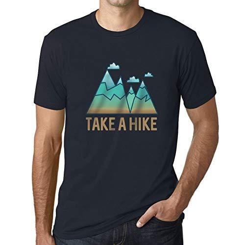Ultrabasic - Homme Graphique Col V T-Shirt Take a Hike Marine