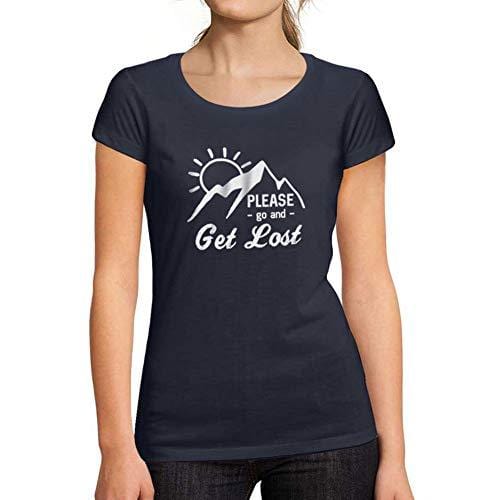 Ultrabasic - Tee-Shirt Femme Manches Courtes Go and Get LostFrench Marine
