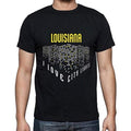 Ultrabasic - Homme T-Shirt Graphique J'aime Louisiana Lumières Noir Profond