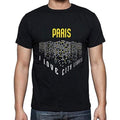 Ultrabasic - Homme T-Shirt Graphique J'aime Paris Lumières Noir Profond