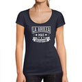 Ultrabasic - Tee-Shirt Femme col Rond Décolleté La Abuela Mas Chingona French Marine