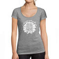 Ultrabasic - Tee-Shirt Femme col Rond Décolleté I Just Wanna Soak Up The Sun SunflowerGris Chiné