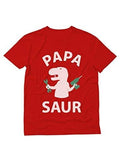 Men's T-Shit Grandpa Dad Fathers Day T-Shirt Papa Saur TREX Dad Red