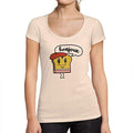Ultrabasic - Tee-Shirt Femme col Rond Décolleté Bonjou Rose Crémeux