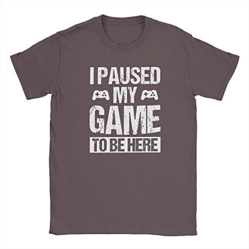 Men's T-Shirt Funny T-shirt I Paused My Game to Be Here Gaming T-shirt Coffee