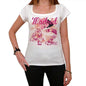 42 Madrid City With Number Womens Short Sleeve Round White T-Shirt 00008 - White / Xs - Casual