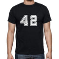 42 Numbers Black Men's Short Sleeve Round Neck T-shirt 00116