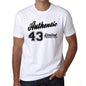 43 Authentic White Mens Short Sleeve Round Neck T-Shirt 00123 - White / L - Casual