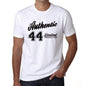 43 Authentic White Mens Short Sleeve Round Neck T-Shirt 00123 - White / S - Casual