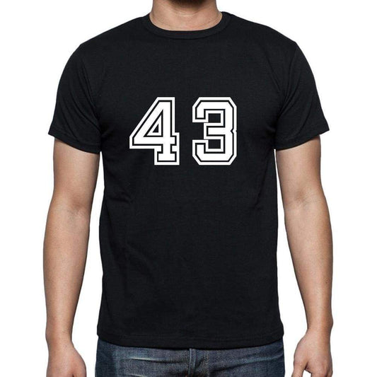 43 Numbers Black Mens Short Sleeve Round Neck T-Shirt 00116 - Casual