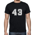 43 Numbers Black Men's Short Sleeve Round Neck T-shirt 00116