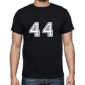 44 Numbers Black Men's Short Sleeve Round Neck T-shirt 00116