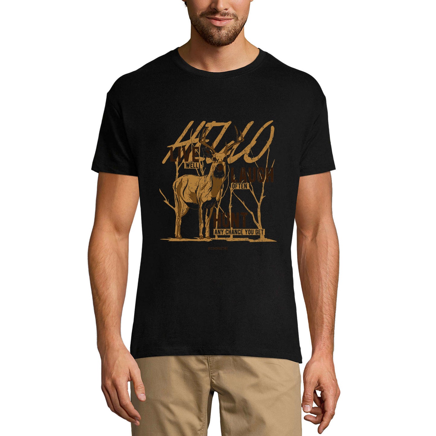 ULTRABASIC Men's Graphic T-Shirt Live Laugh Hunt - Deer Hunter Shirt f
