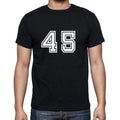 45 Numbers Black Men's Short Sleeve Round Neck T-shirt 00116