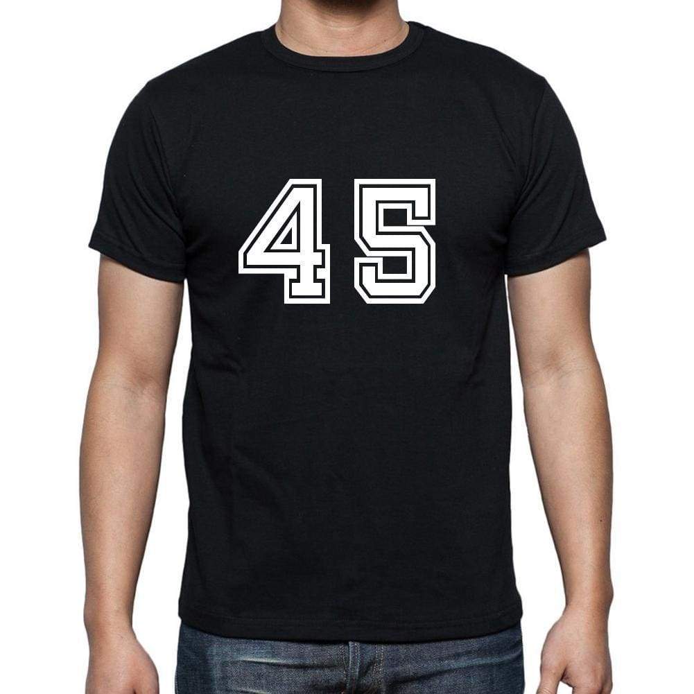 45 Numbers Black Mens Short Sleeve Round Neck T-Shirt 00116 - Casual