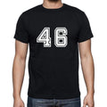 46 Numbers Black Men's Short Sleeve Round Neck T-shirt 00116