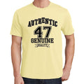47, Authentic Genuine, Pale Yellow, Men's Short Sleeve Round Neck T-shirt 00119