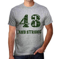 48 And Strong Men's T-shirt Grey Birthday Gift