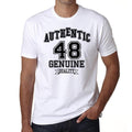 48, Authentic Genuine White, Men's Short Sleeve Round Neck T-shirt 00121
