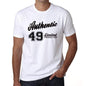 48 Authentic White Mens Short Sleeve Round Neck T-Shirt 00123 - White / S - Casual