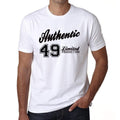 49, Authentic, White, Men's Short Sleeve Round Neck T-shirt 00123