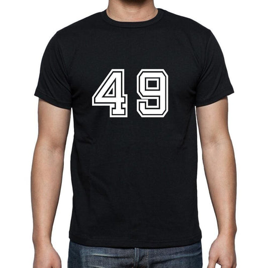 49 Numbers Black Mens Short Sleeve Round Neck T-Shirt 00116 - Casual
