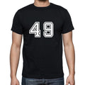 49 Numbers Black Men's Short Sleeve Round Neck T-shirt 00116