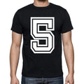 5 Numbers Black Men's Short Sleeve Round Neck T-shirt 00116