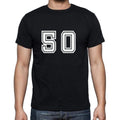 50 Numbers Black Men's Short Sleeve Round Neck T-shirt 00116