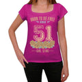 51, Born to be Free Since 51 Women's T shirt Pink Birthday Gift 00533