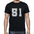51 Numbers Black Men's Short Sleeve Round Neck T-shirt 00116