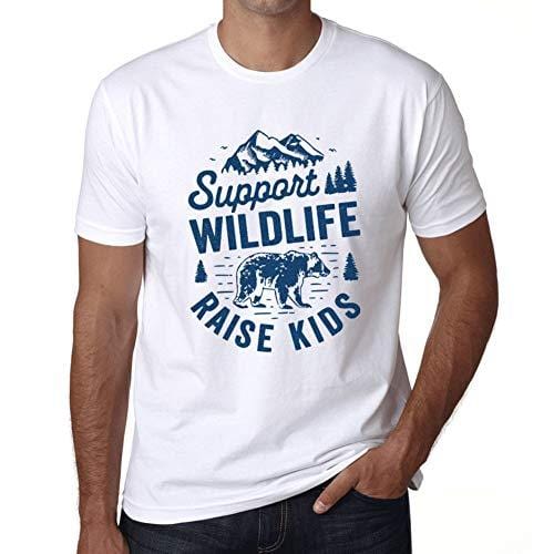 Ultrabasic - Herren T-Shirt Graphique Support Wildlife Blanc